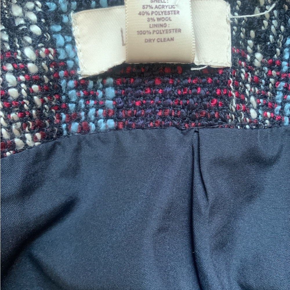 LOFT Outlet Plaid Tweed Mini Skirt Size 8 NWT Lined Preppy - Picture 6 of 8